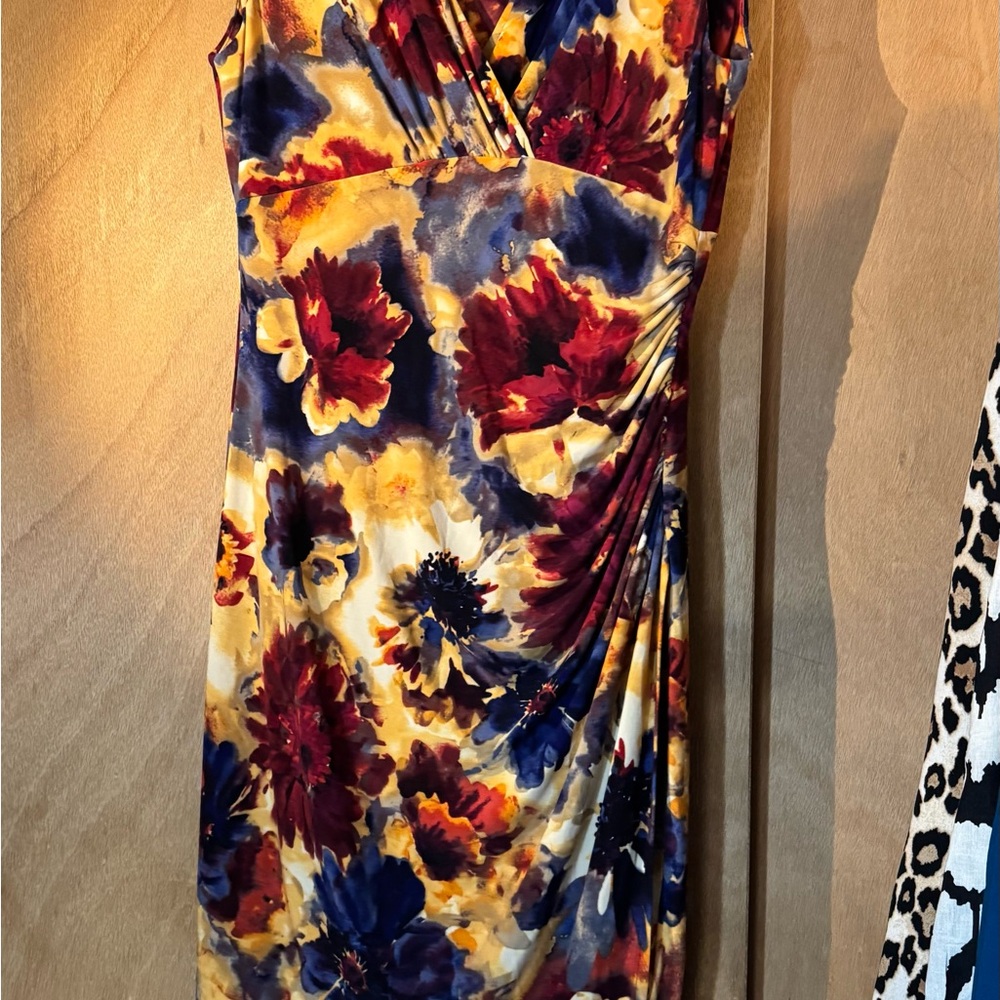 Lauren Ralph Lauren Floral Midi Dress - Red, Blue, Yellow
